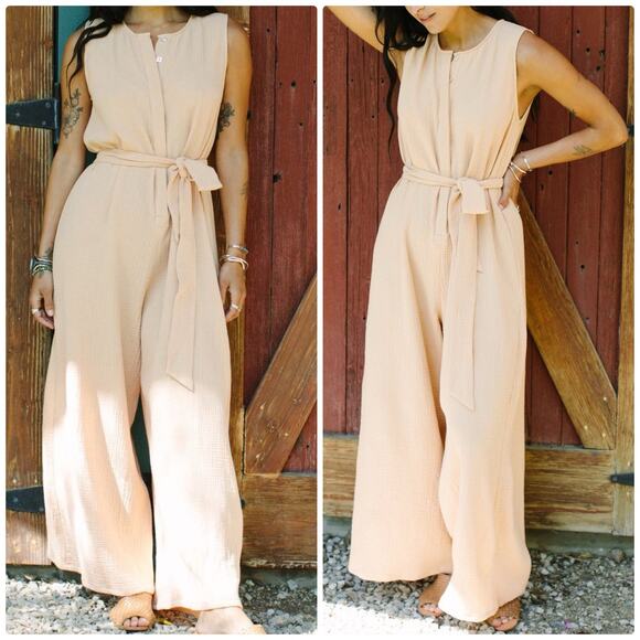 Rachel Pally Sadie Jumpsuit in Apricot - Picture 1 of 6